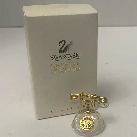 Swarovski Gold and Crystal Phone Figurine